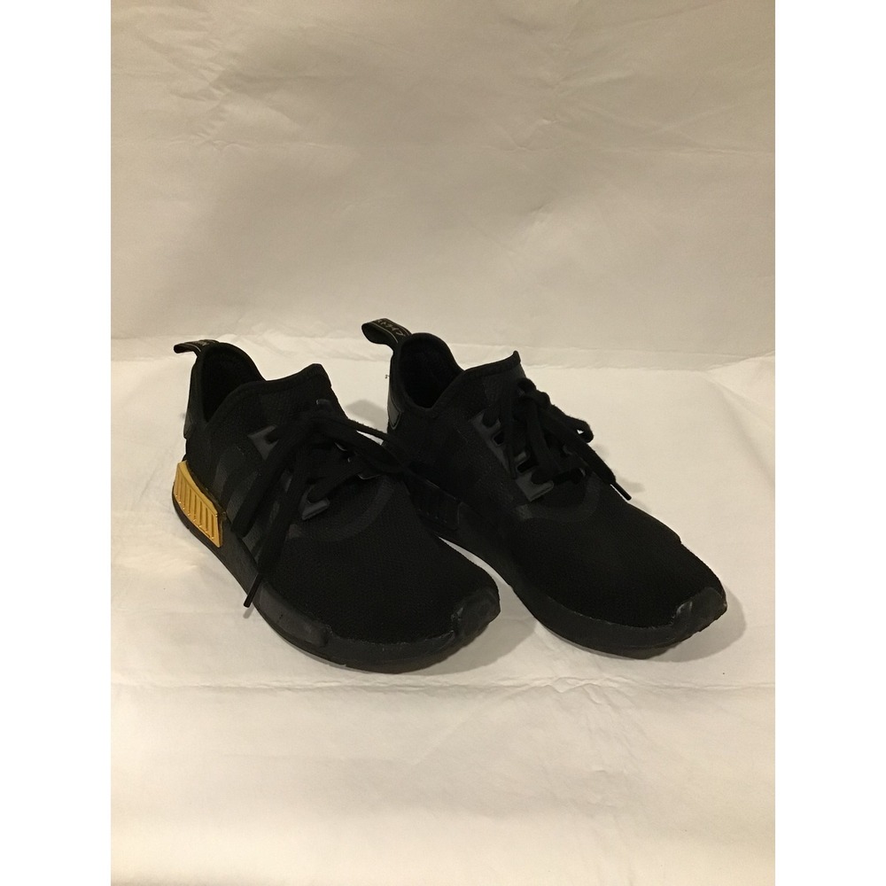 Adidas NMD R1 Core Black Metallic Gold FV1787 Mens Running Shoes